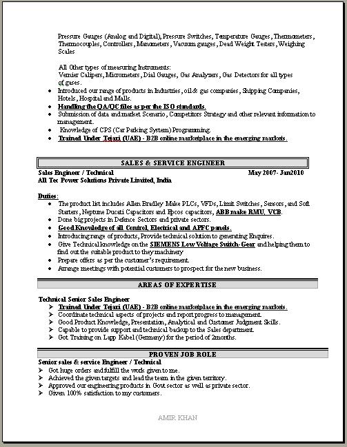 Resume for furniture store